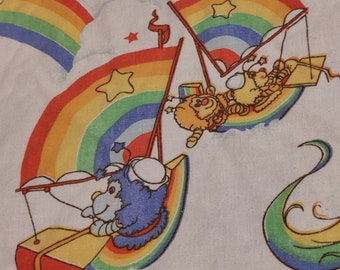 Vintage Rainbow Brite Full Sized Sheet Set, 80 Cartoon Novelty Sheets, Color Kids