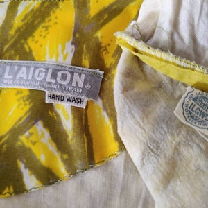 Size L: L'Aiglon 60s Citrus Sunbeam Dress, Vintage Lemon Yellow Mid Century Sundress 50s 60s IGWLA, Maisel Mad Men MCM Pinup Volup image 6