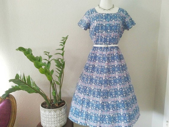 knee length dresses for ladies Unique Vintage Green Mason Jar Print Cotton Hedda Swing Dress main image 0