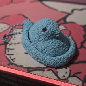 3d printed blue chick keychain clicker