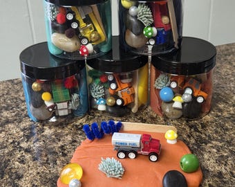 Construction Sensory Play Dough Kit: 6 oz Jar, Vehicle Party Favor