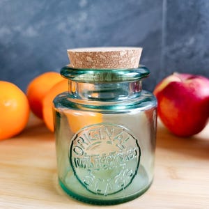 Tarro de almacenamiento, tarro de galletas, regalo - jarrón decorativo, vidrio decorativo, tapa de corcho - personalizable, idea de regalo para papá y mamá, personalizado