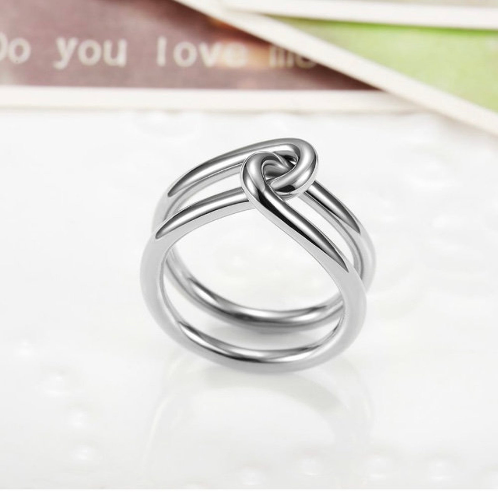 Paper Clip Ring Women Stainless Steel Gold Silver Etsy