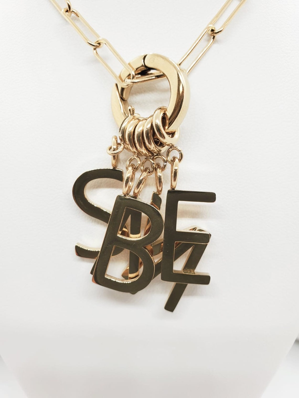 Large Initial Charms Stainless Steel Gold and Silver tone Etsy