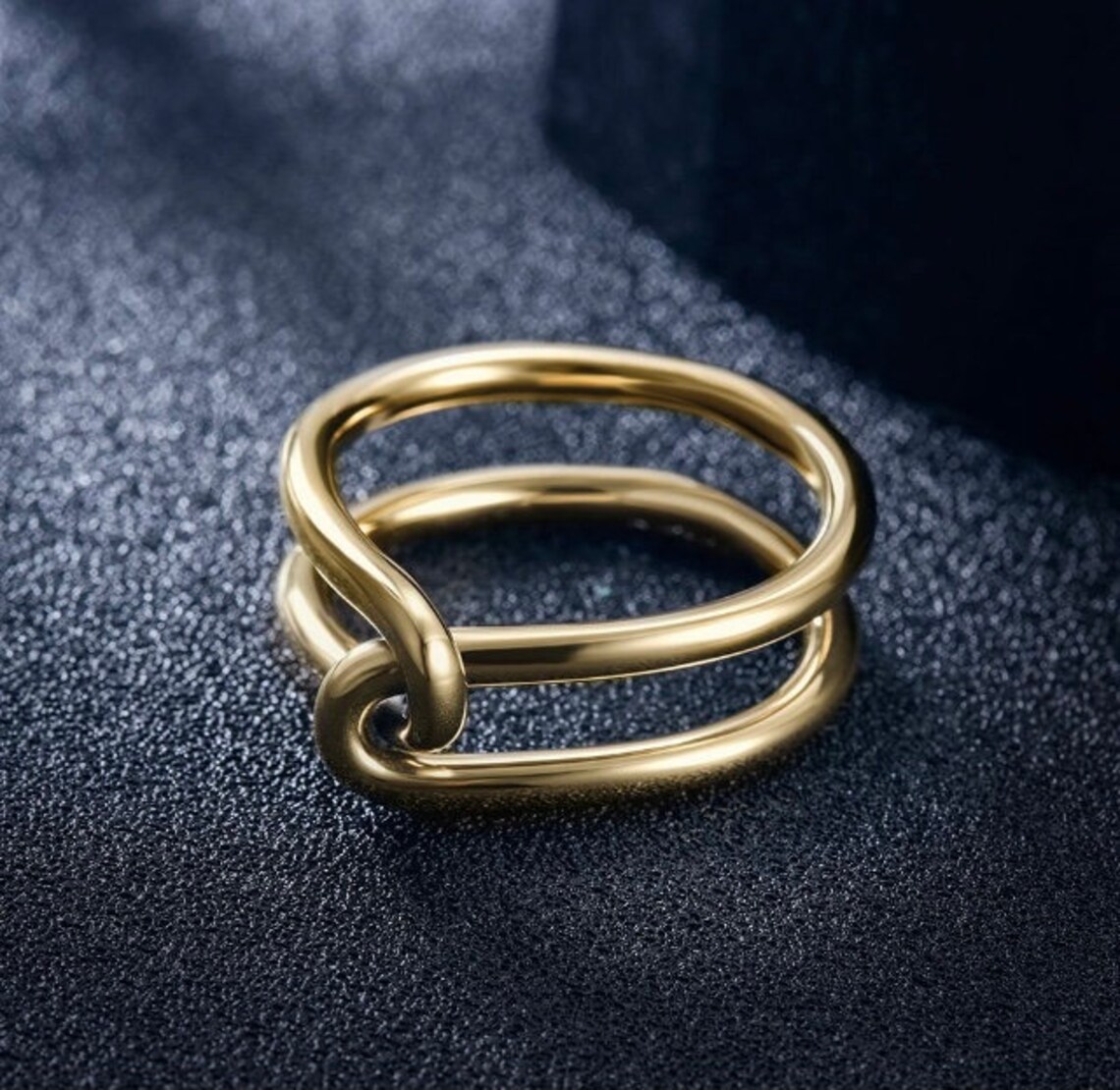 Paper Clip Ring Women Stainless Steel Gold Silver Etsy