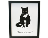 Articles Similaires à Fat Cat Poire En Forme De Kitty Art