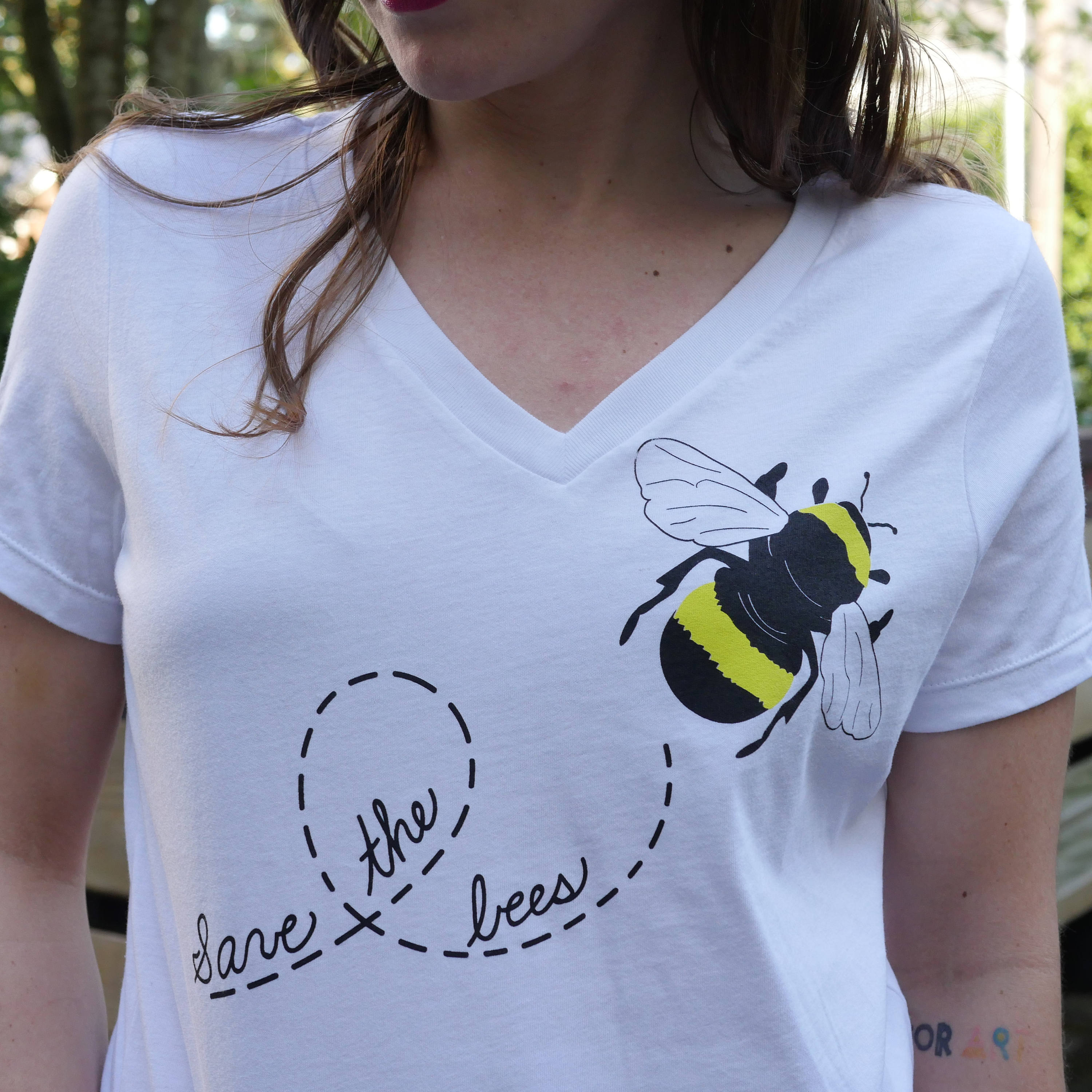 Save the Bees Women's V Neck TShirt / Bee Conservation Etsy