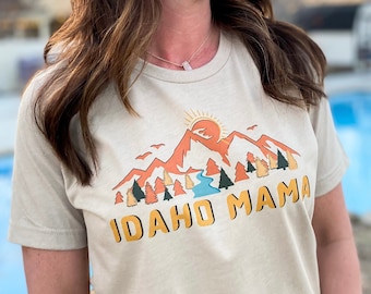 Idaho Mountain Mama Graphic Tee| Idaho t shirt| women’s graphic tee| Idaho clothing| Mother’s Day| gift idea| 208 clothing