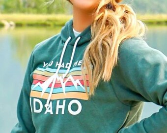 You Had Me At Idaho| Hoodie| Midweight| Stripes| Rainbow| Idaho| Idaho Gift| Outdoors| Adventure| 208| Supply Co| Idahoan| State Love