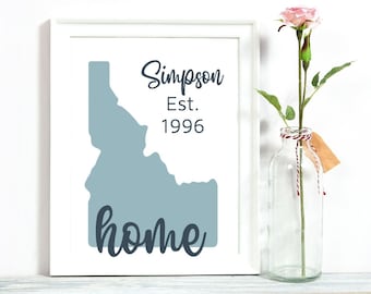 Personalized Idaho 8x10 Print| Color Print| Custom| Idahome| Idaho Gift| Idaho Art| Idaho Print| Art| Print