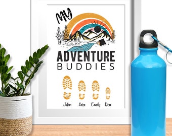8x10 Adventure Buddy Print| Personalized| Custom Wall Hanging| For Mom| Dad Gift| Father's Day| Free Shipping | Camping Buddy| Hiking Buddy|