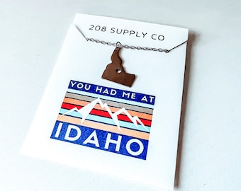 Idaho Necklace| Gift For Idaho Lover| Idaho Gift| Idahoan| Idahome| Idaho Jewelry| State Necklace