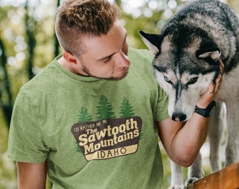 Sawtooth National Forest Tee| I'd Rather Be In| Idaho| Unisex Fit| Heather Green| 208| Idahome| Idaho Gift| Idaho Tee| 208 Supply Co