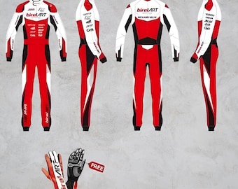 F1 Birel Art Go Kart Race suit with free gloves & Balaclava Digital Printed