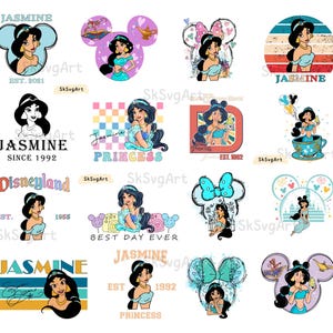 Princess Jasmine Png Bundle, Arabian Princess Clipart, Watercolor Princess Png, Jasmine Prints, Aladdin Princess, Jasmine Sublimation