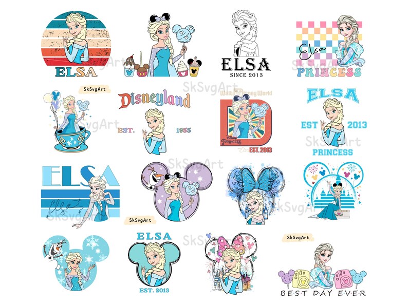 Elsa Text Elsa Princess PNG Clipart Bundle: Frozen Party Decor (digital Art) - Etsy