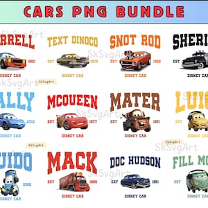 Cars PNG Bundle: Family Trip & Magic Kingdom Clipart (Digital Download)