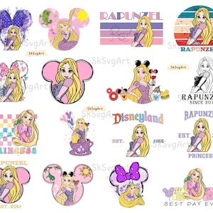 16 Files Rapunzel Mega Png Bundle, Rapunzel Clipart, Princess Print, Princess Digital Clipart for Shirts, Crafts Stickers, Princess Clipart