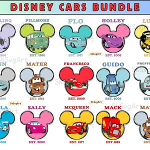 Autos PNG Clipart Bundle: Familienausflug, Magic Kingdom (Digitaler Download)