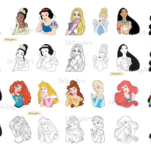 Princess SVG Bundle: Cricut Silhouette Cut Files (Digital Download)