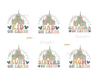 Clipart PNG del lugar más feliz del mundo: Diseño de camiseta de vacaciones familiares (6 archivos digitales)