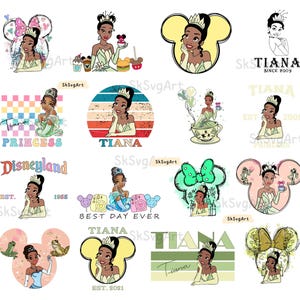 Princess Tiana PNG Bundle: Green Princess Clipart (Digital Download)