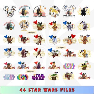 44+ Files Star Wars Png Bundle, Star Wars Clipart, Sublimation Designs, Star Wars All Characters Bundle Png, Star Wars Silhouette, Printable