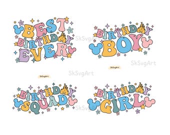 Paquete PNG de cumpleaños: Diseños de sublimación para decoración de fiestas (descarga digital)