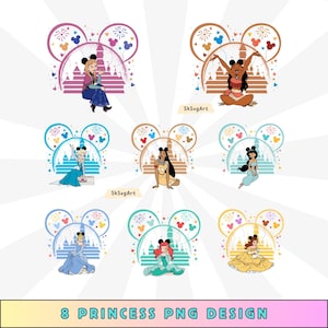 Princess Castle Silhouette Clipart: PNG Design Set (Digital Download)