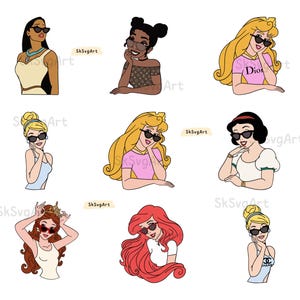 Punk Rock Princess SVG Bundle: Tattoo Clipart, Cricut Cut Files (Digital Download)