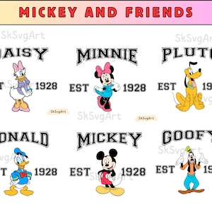 Mouse and Friends Characters Png Bundle, Family Trip Png, Family Vacation Png, Mouse Clipart, Png Files For Sublimation, Friends Png Files