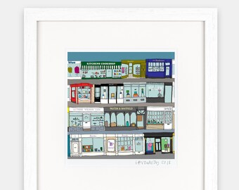 Independent Shops, Bath by Hannah Broadway - signed,  editioned digital print