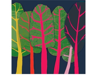 Stampa Rainbow Chard di Hannah Broadway