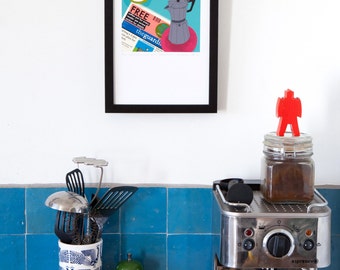 Coffee & the paper - signed,  editioned digital print of 2 things that go together really well