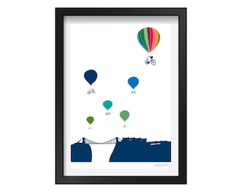 Bristol, Bike, Balloon  - signed,  editioned Art print by Hannah Broadway