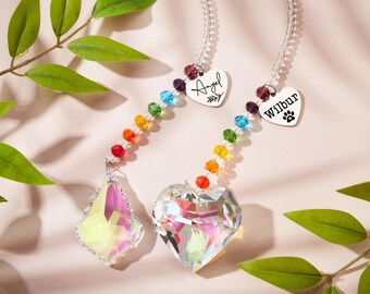 Rainbow Bridge Pet Memorial, Personalized Loss Of Dog Sympathy Suncatcher, Dog Memorial Gift, Pet Memorial Suncatcher, Pet Memorial Gifts