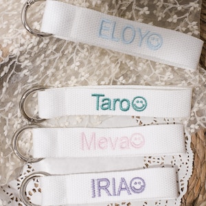Personalized Key Fob Keychain | Custom Embroidered Name Keychain Strap | Custom Text Wrist Lanyard/Add Embroidered Name, Phrase