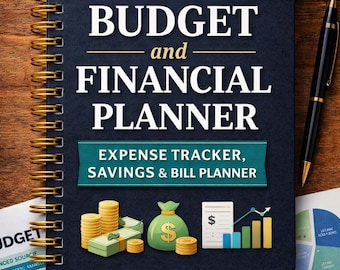 Budget Planner, Financial Planner Printable PDF | Monthly Budget Tracker | Savings Planner & Savings Challenge | Bill Payment Organizer
