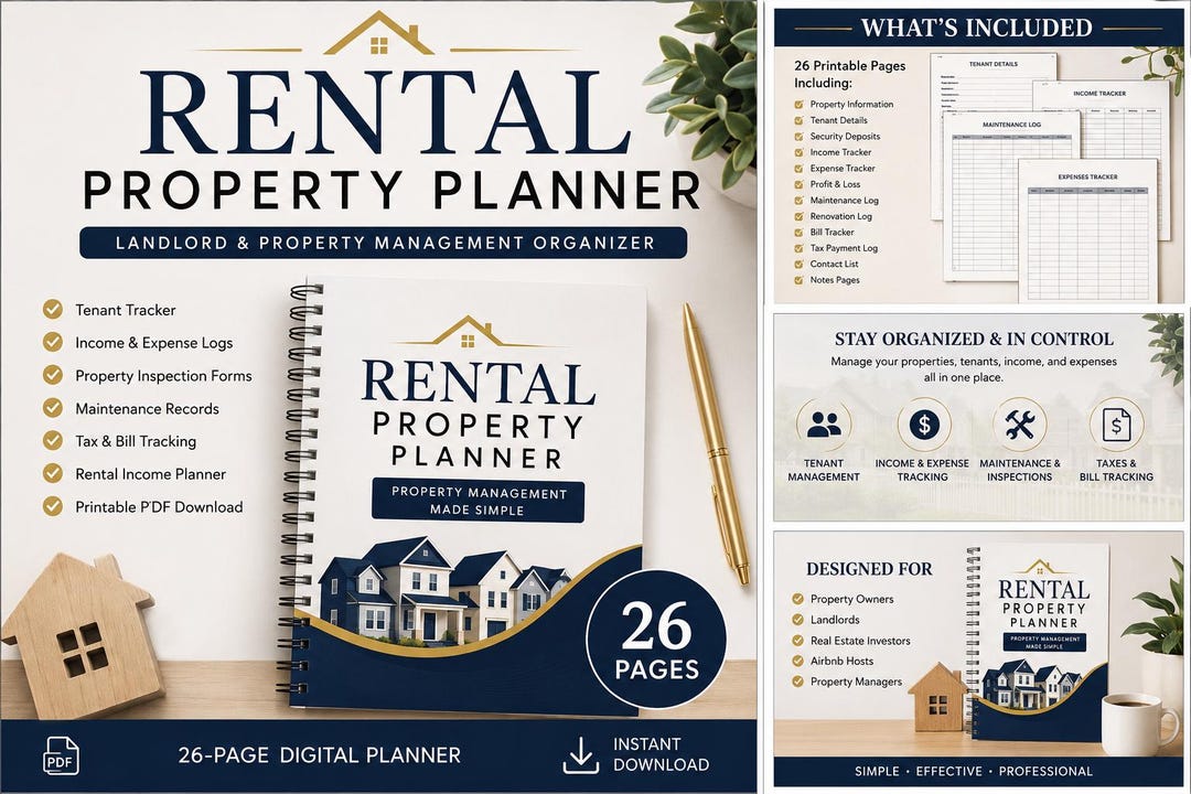 Rental Property Planner Printable PDF, Landlord Binder, Property ...