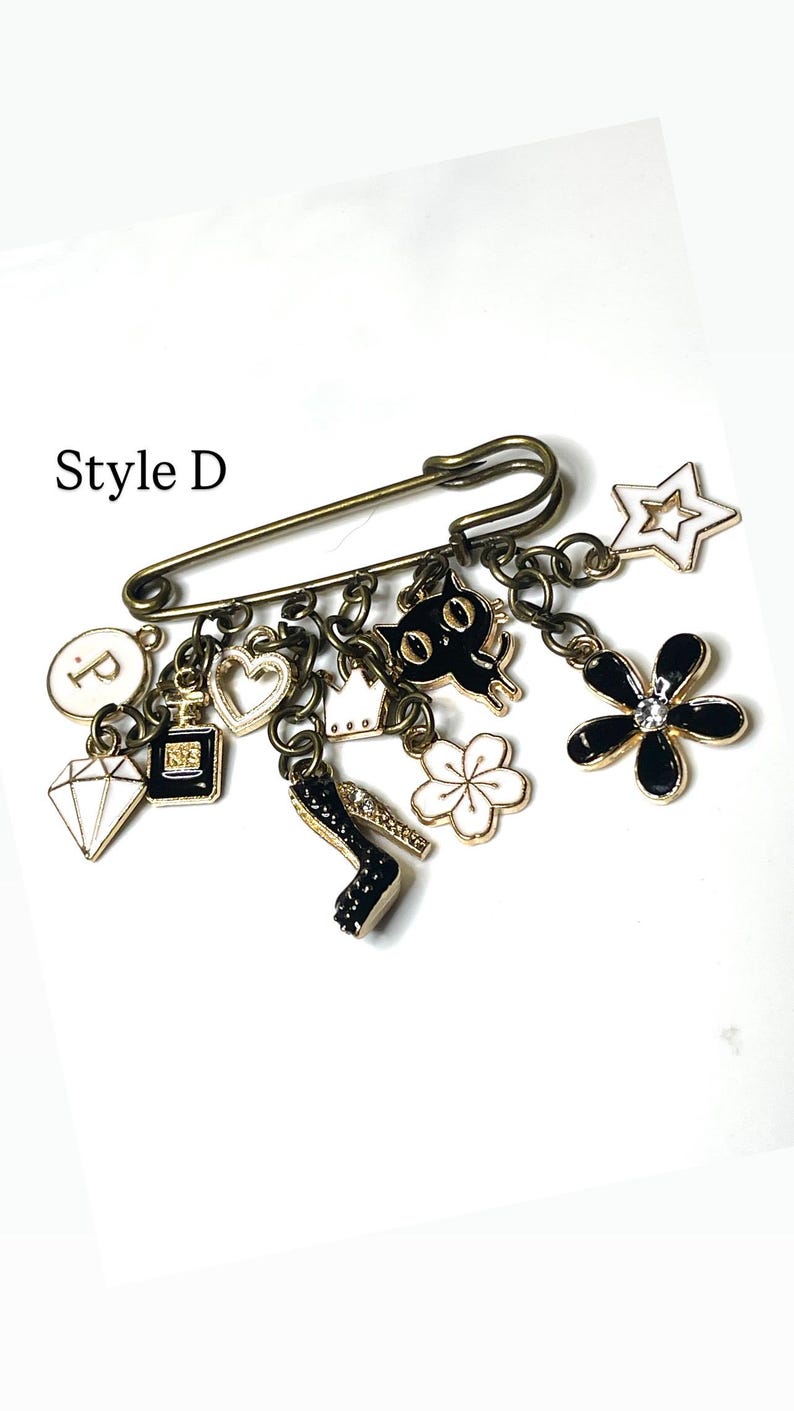 Pin Accessory Ideas Brooch With Charms, Decorative Safety Pin Accessory to Bags, Clothes ...