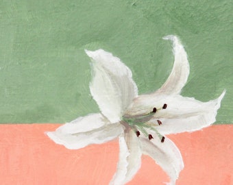 Mini Acrylic Painting of a Lily OOAK