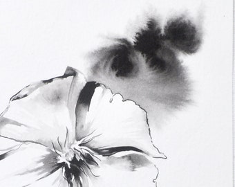 OOAK Ink painting of a flower