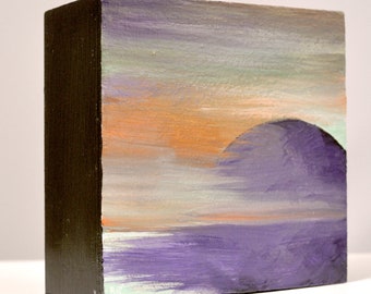 Mini Acrylic Abstract Painting OOAK "LA Sunset"
