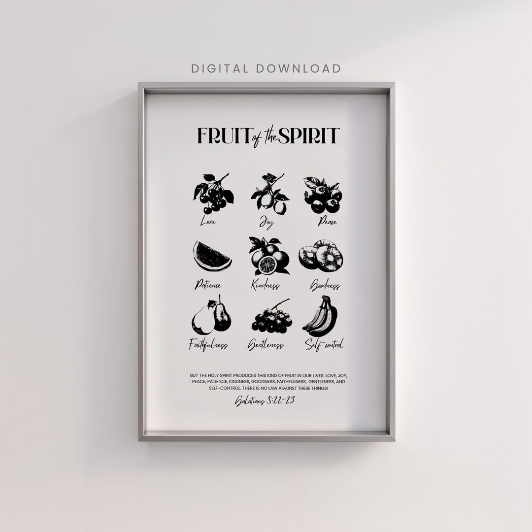 Fruit of the Spirit Bible Verse Wall Art Prints, Download, Modern ...