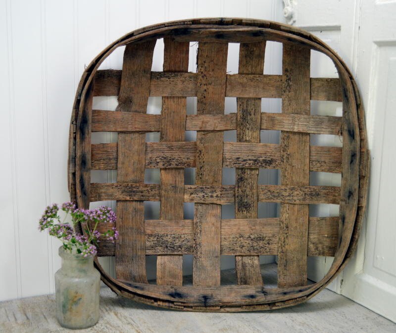 Small Vintage Tobacco Basket rustic and primitive Etsy