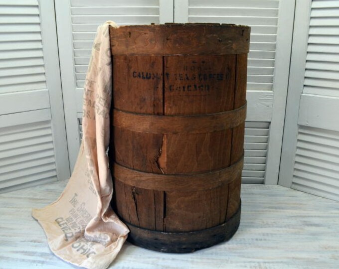 Antique Wooden Tea and Coffee Barrel General Store Primitive Etsy