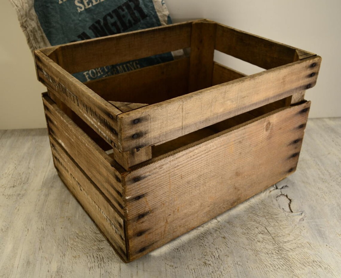 Old Wooden Orchard / Nursery Box Crate Etsy