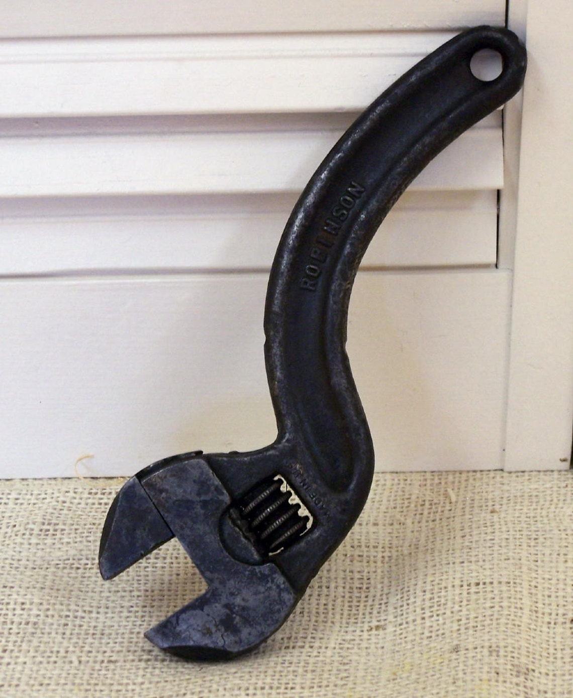 Vintage Curved Handle Adjustable Wrench Etsy