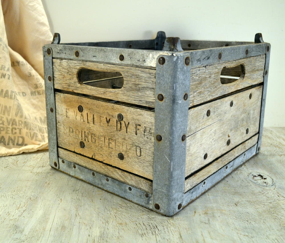 Vintage Dairy Farm Milk Crate Etsy