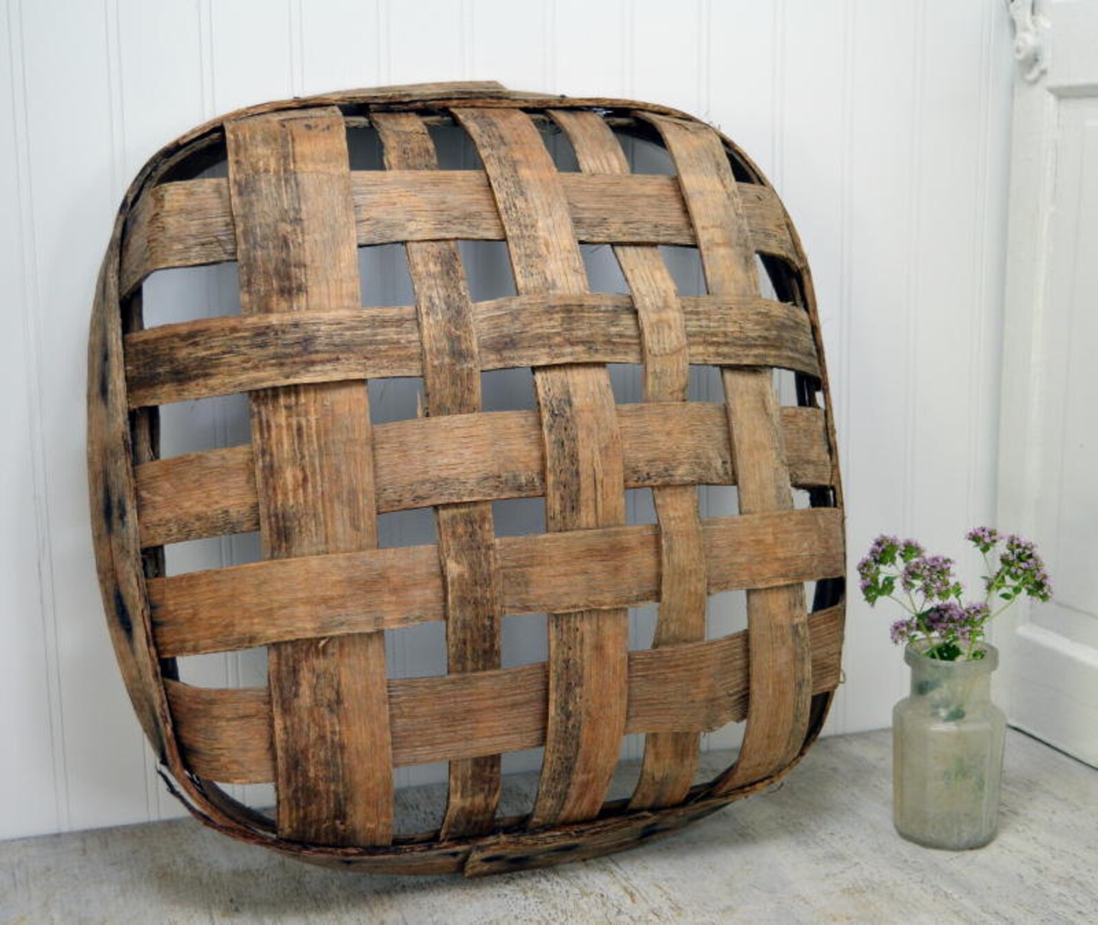 Small Vintage Tobacco Basket rustic and primitive Etsy